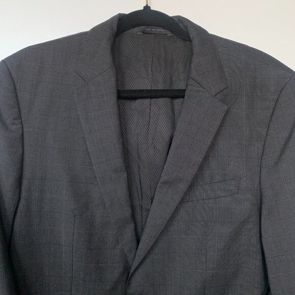 Hugo Boss Blazer Men 38R Wool Notch 3 Button Plaid Check Sport Coat Suit Gray - Picture 6 of 15